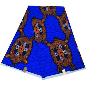 Afrikaanse Dashiki Kleding Echte Nederlandse Wax Stof Blauw Patroon 100% Katoen Afrikaanse Batik Stof 6 Yards
