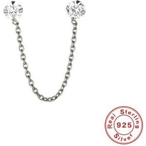 Roxi Minimal 925 Sterling Silver Long Chain Oorbellen Voor Vrouwen Gril Sieraden Koreaanse Oorbel Dames Aaa Zirkoon Dangle Earring