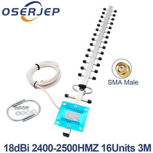 SMA 2.4 ghz 18 DBi Yagi Draadloze WLAN 2.4g WiFi Ontvanger Signaal Extender Antenne 0.3 m 1.5 m 3 m 5 m 10 m Voor Modem