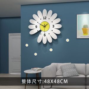 2022 Muur Decor Luxe Ster Metalen 3d Wandklok Art Bloem Creatieve Klok Muur Moderne Home Decoratie Klok Hotel horloge