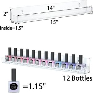 6 Lagen Nagellak Vernis Opbergrek Wand Acryl Cosmetica Display Stand Plank Thuis Nagellak Vernis Organizer