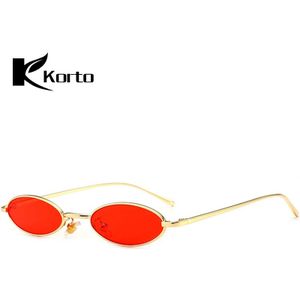 90S Hippie Vintage Zonnebril voor Vrouwen Festival Party Zonnebril Dames 70S 80S Brillen Kleine Geel Rood roze Ovale Glazen