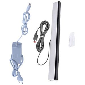 1 Stuks Ac Power Adapter Kabel Voor Nintendo Eu Plug & 1Pcs Infrarood Ir Signaal Kabel Sensor Bar/ontvanger Voor Nintendo