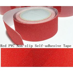 5Cm * 5M Rood Zwembad Trappen Floor Badkamer Frosted Oppervlak Antislip Pvc Waarschuwing Veiligheid Zelf-Lijm Ruwe Tape