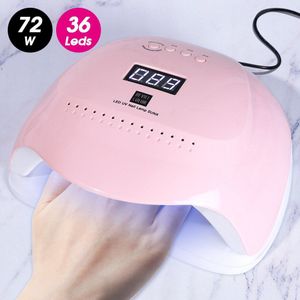 72W Nagel Droger Lamp Uv Gel Zonlicht Snelle Droge Curing Alle Nail Gel Draagbare Infrarood Sensor Led Uv Lamp manicure Apparatuur JIBQ5T