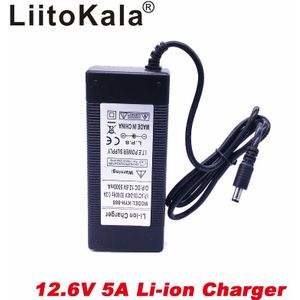 Liitokala 12.6V 5A Oplader, 12.6V Lader Voor Cctv Batterij Pack, 5A Oplader Voor 12V Lithium Batterij 12V Batterij Oplader