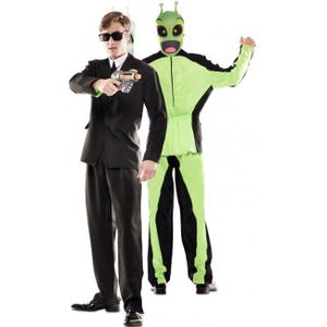 Kostuum Dubbele Mannen In Zwart En Alien Volwassen Xl