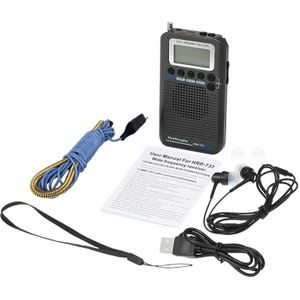Hanrongda HRD-737 Draagbare Radio Vliegtuigen Band Ontvanger Fm/Am/Sw/Cb/Air/Vhf Radio Wereld band Met Lcd Display Wekker
