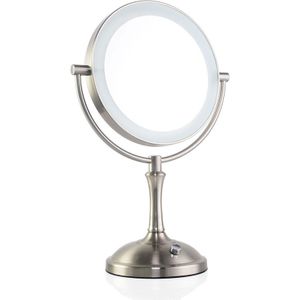 8 Inch Cosmetische Spiegel Verlichte Dubbelzijdig 1/3x Vergrootglas Make-Up Spiegel Met Led Licht 2-Gezicht Desktop helderheid Instelbaar