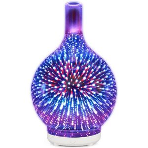 ! 3D Vuurwerk Glas Usb Luchtbevochtiger Met 7 Kleur Led Nachtlampje Aroma Essentiële Olie Diffuser Cool Mist Maker Voor ho