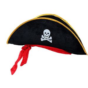 Volwassen Piraatpet Schedel Piraat Kostuum Fancy Dress Hlooween Party Accessoires Schedel Cap Caribbean Corsair Hoed Feestartikelen