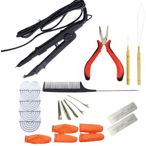-Gewijd Thermostaat Haarverlenging Haarverlenging Naadloze Verwarming Controle Vlakke Plaat Fusion Hair Extension Tool Kit Kerati