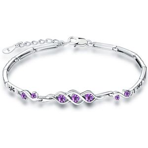 Nehzy S925 Stempel Zilver Vrouw Armband Mode Mooie Hartvormige Prinses Paars Crystal Fine Jewelry