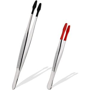 Rubber Tip Pincet Set Voor Craft Laboratorium Industriële Hobby Pincet Tangen Sieraden Stempel Plastic Doos 12/15Cm