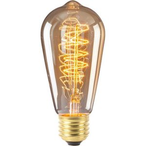 Veilig Dimbare E27 4W Edison Retro Vintage Filament ST64 Cob Led Lamp Licht Lamp Lichaam Kleur: golden Cover Licht