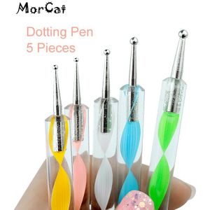 MorCat Puntjes Pen Nail Tool Nail Art Pen Set Voor UV Gel Nail Tool 5 stks/set Marbleizing Schilderen Tool DIY nail Art Dot Set
