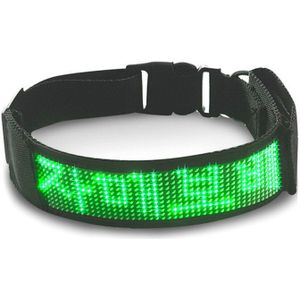 Nylon Waterdichte Bluetooth Programmeerbare Led Display Board Huisdier Halsband Verstelbare Verlichte Veiligheid Light Up Hond Naamplaatje Teken