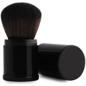 1Pcs Enkele Plastic Buis Intrekbare Borstel Draagbare Blush Meisjes Kwasten Gereedschap Wit Haar Make-Up Tools