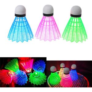 3 pcs LED Lichtgevende Badminton Dark Night Gekleurde Plastic Schuim Gloeiende Shuttles