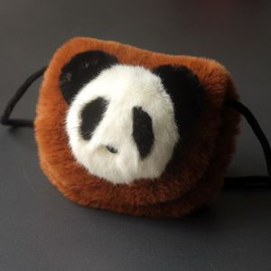 17*17.5 cm Jongens Meisjes Leuke Cartoon Panda Patroon Faux Fur Messenger & Schoudertassen Mode Zachte Kinderen Haak & Loop Handtassen