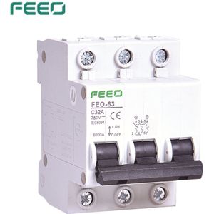 FEEO 3P 6A/10A/16A/20A/25A/32A/40A/50A/63A DC 750V Circuit breaker MCB Zonne-energie Fotovoltaïsche PV