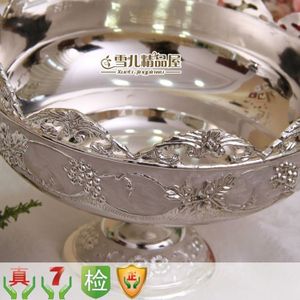 Europese fruitschaal glas gesneden zilver zink fruteira legering luxe KTV peel kom creatieve schil Woninginrichting decoratieve bowls