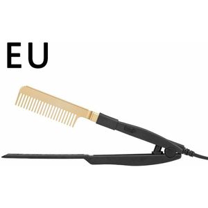 2022 Straightening Comb Wet And Dry V-shaped Straightening Comb Household Plug-in Styling Clip Curling Rod