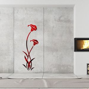 Diy Morning Glory Acryl Gesneden Spiegel Sticker Woonkamer Entree Pijler Zelfklevende Decoratie Decoratieve Muur