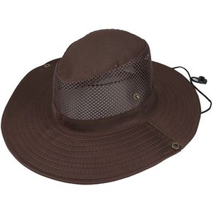 Ademend Brede Rand Zonnehoed Zomer Mesh Emmer Cap Uv Bescherming Voor Camping Vissen Safari Wandelen Outdoor Activiteit Hoeden