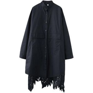 Pregnant Lace Crochet Shirt Casual Lapel Neck Long Sleeve Hollow Out Shirts Loose Long Tops Pregnant Patchwork Blusas Chemise