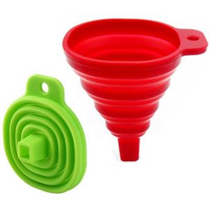 Trechter Inklapbare Set Van 2, Opvouwbare Trechter Voor Liquid Transfer 100% Food Grade Siliconen (Rood & Groen)