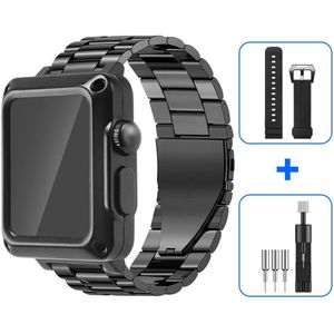 Case + Strap Voor Apple Horloge Band 44 Mm 42Mm 42Mm 40Mm Rvs Metalen Armband Voor iwatch Se 6 5 4 3 Beschermhoes