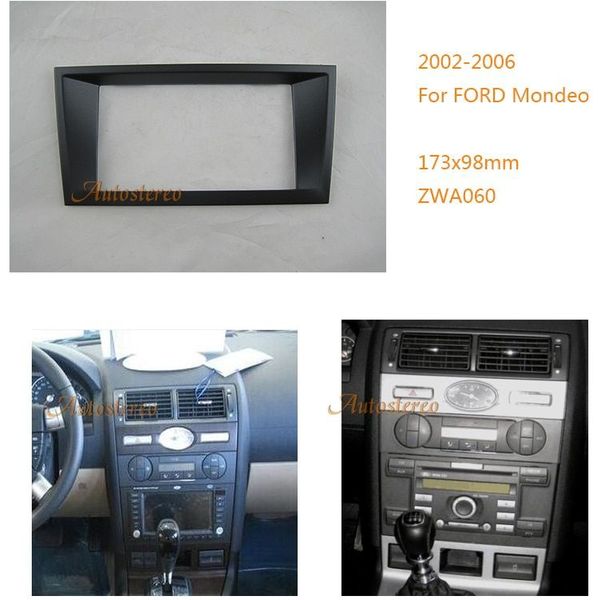 2din Car Radio Fascia For Ford Fiesta 2006-2011 Dvd Stereo Frame Plate  Adapter Mounting Dash Installation Bezel