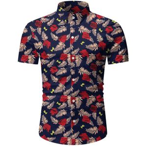 Mannen Casual Hawaiian T-shirt Top Blouse Zomer Gedrukt Button Korte Mouw Hawaiian T-shirt Top Blouse Camisas Para Hombre