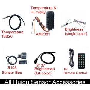 Huidu Sensoren Temperatuur 18B20 En Vochtigheid AM2301 Enkele Rgb Helderheid S107 S108 Doos 1R Remote