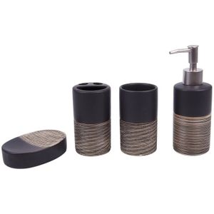 ELEG-4Pcs Porselein Badkamer Set Europese Badkamer Keramische Zeepdispenser Porselein Zeep Tandenborstelhouder Thuis Decoratio