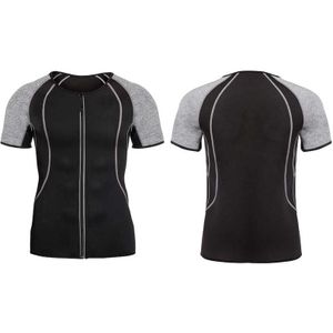 Heren Taille Trainer Shirt Zweet Tops Neopreen Sauna Pak met Rits Workout Body Shaper voor Gewichtsverlies Tummy Fat brandende