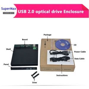 Externe USB 2.0 optische drive Case Behuizing Optische Drives doos SATA Slim CD DVD-ROM RW Blu-ray