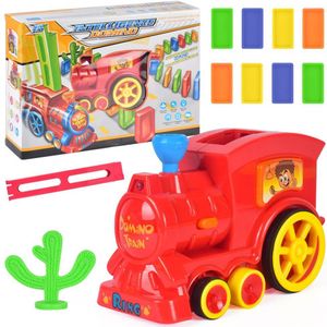 1 Trein + Domino Rally Elektronische Trein Met Geluid En Licht Muziek Automatische Model Kid Educatief Speelgoed Meisje Jongen Kind xmas