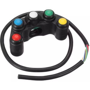 5 knop Motorfiets schakelaar/schakelaars knop 7/8 22mm stuur/verlichting/aan-uit knop waterdicht