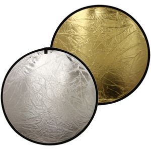 60/80Cm Houvast Multi Opvouwbare Draagbare Disc Light Reflector Voor Fotografie Studio 2in1 Goud En Zilver