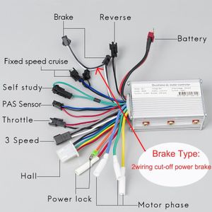 24V 36V 48V Borstelloze Controller 350W Voor Elektrische Fiets Fiets Scooter Snelheid Bldc Motor 6Mosfet met Hall Reverse D26