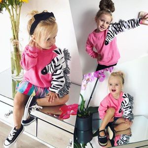 Pudcoco Zebra Tassel Meisjes Sweater Kids Baby Herfst Kleding Lange Mouw Katoen Hoodies Kinderen Baby Meisjes Kleding