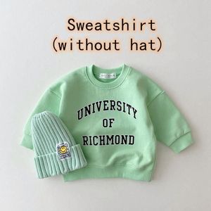 2022 Baby Jongen Sweatshirts Herfst Lange Mouwen Kinderen Truien Katoen Meisjes Brief Tops Peuter Kinderen Sweatshirt 0-3Y