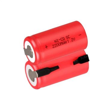Ni-Cd 1.2V SC batterij 2200mah Oplaadbare Batterijen Sub C nimh cel met lassen pins tab voor stofzuiger elektrische boor