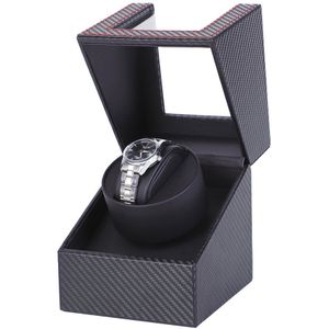 Carbon Leather Motor Shaker horloge Winder Holder display automatische mechanische horloge kronkelende box sieraden Automatic Watch EU / US / AU