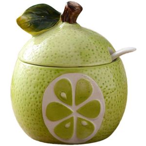 Creatieve Keramische Kruiden Jar Fles Leuke Fruit Meloen Vorm Opslagtank Keuken Decoratie Benodigdheden Suikerpot Met Deksel & Lepel
