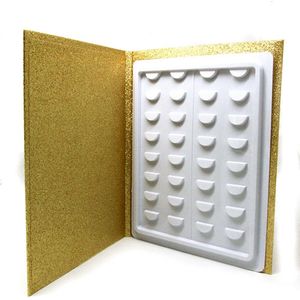 16 Paar Glitter Papier Verpakking Care Make Display Cosmetische Wimper Opslag Boek Reizen Compartiment Sample Catalogus
