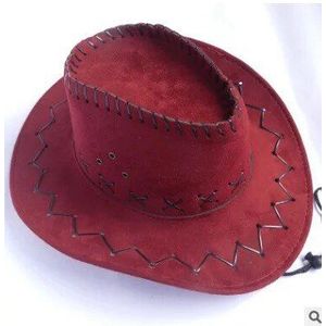 Unisex Cowboy Hoed Suede Look Wild West Fancy Dress Mannen Lady Cowgirl Unisex Cap 6 Kleuren