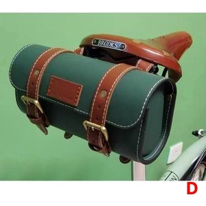 Bruin Vintage Lederen Fiets Rear Seat Bag Waterdichte Opslag Fiets Zadeltas Fietsen Staart Achter Pouch Zadeltas